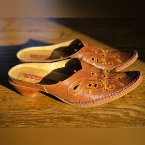 PIKOLINOS Brown Leather Mules